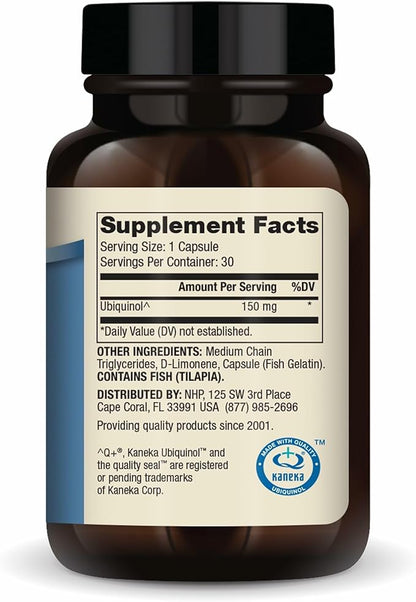 Dr. Mercola Ubiquinol 150 mg, 30 Servings (30 Capsules), Dietary Supplement, Supports Energy Production, Non-GMO