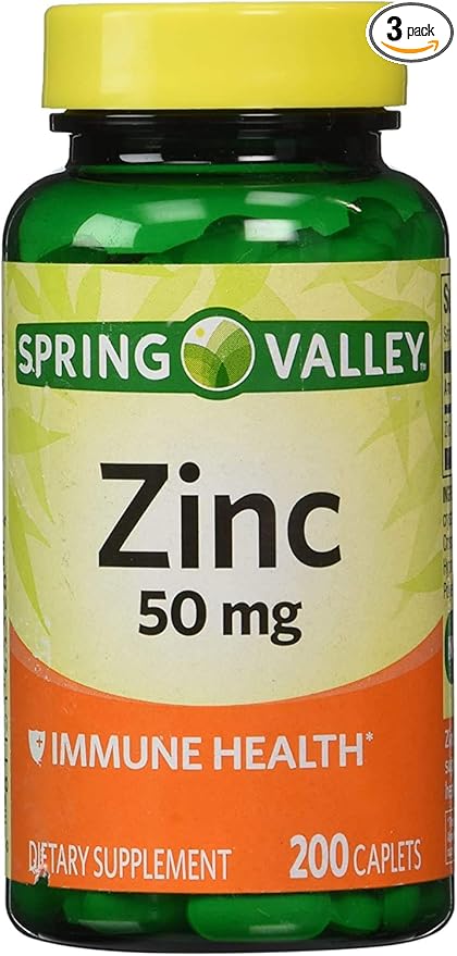 Spring Valley - Zinc 50 mg, 200 Ct 3 Pack