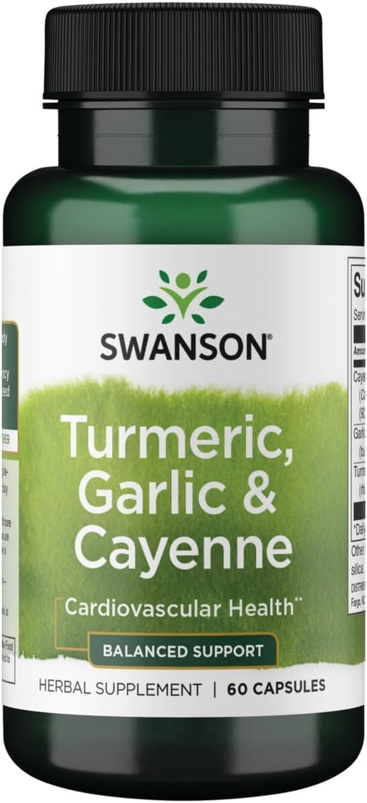 Swanson Full Spectrum Turmeric Garlic & Cayenne 60 Capsules