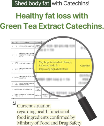 Green Tea Catechin+ - Contains Catechin 300mg, Aloe Vera Extract Powder, Vitamins, Biotin for Dietary and Health Supplement (56 Tablets / 28 Days Serving)