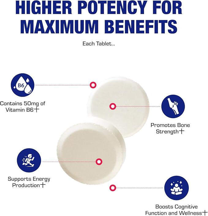 Calcium Magnesium B6 Supplement - Clinically Formulated Vitamin B6 50mg Complex for Energy Metabolism Krebs Cycle Heart Bone and Nerve Support with B1 B2 Niacin and Potassium (100 Servings)