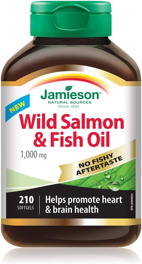 Jamieson No Fishy Aftertaste - Wild Salmon & Fish Oil 210 SoftGels