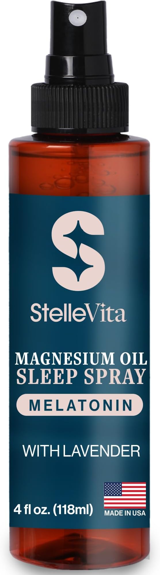 Magnesium Oil with Melatonin Sleep Spray and Lavender 4oz - Topical Melatonin & Magnesium Spray for Feet, Sleep and Relaxation 100% Natural Made in USA