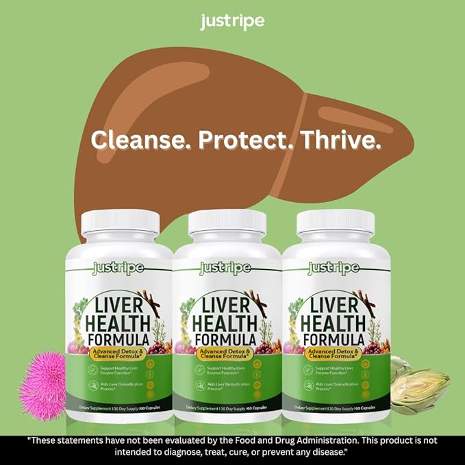 Liver Health Formula, Liver Cleanse Detox & Repair with Artichoke Extract, Milk Thistle, Dandelion and More for Liver Health - Herbal Liver Support Supplement 30 Days Supply (1)