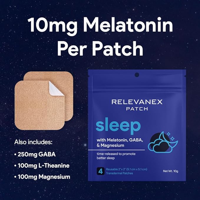 Sleep Transdermal Patches for Adults | Easy to Apply Extra Strength Sleep Patches for Men & Women | Refreshing & Long Lasting Night Comfort with All Natural Melatonin | GABA | Magnesium
