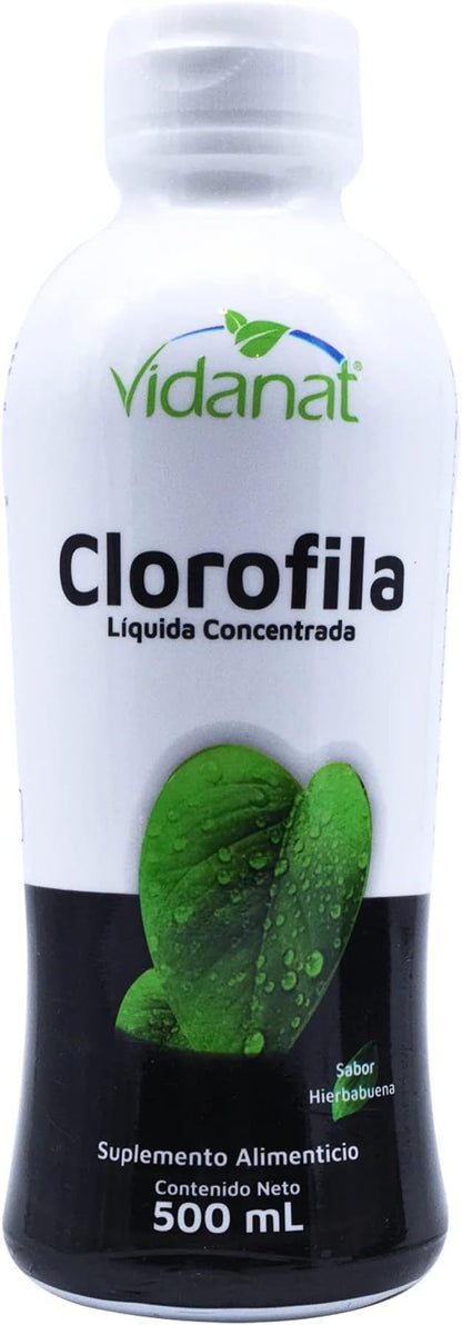 Vidanat Liquid Chlorophyll 500ml - Natural Detox, Immune Support & Energy Booster - Helps Digestion, Freshens Breath & Promotes Alkaline Balance