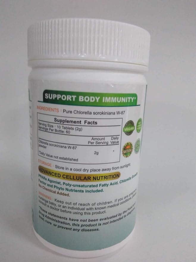 Cryptomonadales. Organic, raw, Spirulina Chlorella 600 Tablets