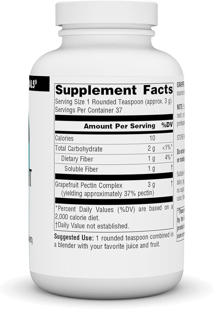 Source Naturals Grapefruit Pectin, Soluble Fiber - Dietary Supplement - 4 oz POWDER
