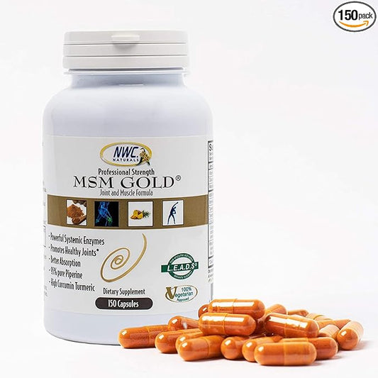 NWC Naturals MSM Gold Systemic Enzyme Supplement - 150 Cap - 2 Pack