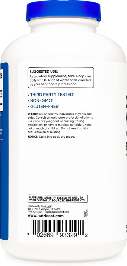 Nutricost Creatine Monohydrate 3000mg (750mg Per Cap), 500 Capsules (3 Bottles)