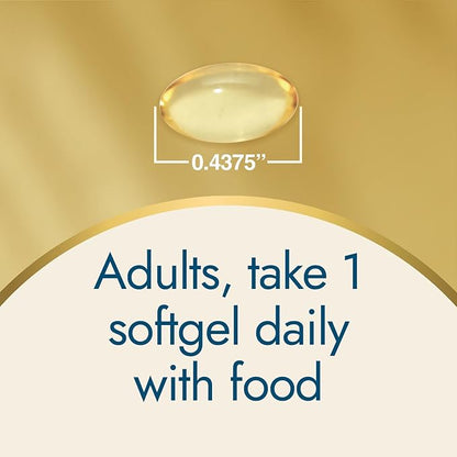Nature's Wonder Vitamin D3 5000iu (125mcg) High Potency, Dietary Supplement to Support Bone Health and Immune System, Gluten Free, 360 Softgels, 1 Year Supply