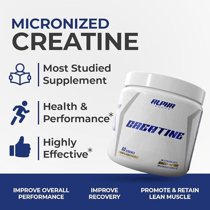 Micronized Creatine Monohydrate Powder - 5g (5 Grams) Per Serving, Unflavored - Helps Support Optimum Muscle Gain, Suitable for Men & Women, 300 gm - 60 Servings