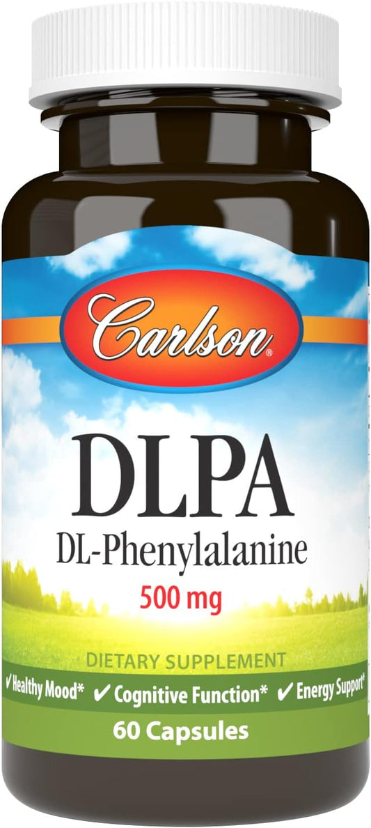 Carlson DLPA DL-Phenylalanine 500 mg Mood, Cognitive & Nervous System Support Supplement - 60 Capsules