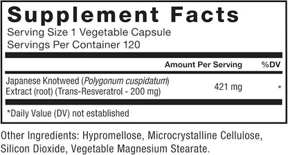 FORCE FACTOR Resveratrol Supplement to Support Heart Health, Antioxidants Supplement and Free Radical Scavenger Made with Japanese Knotweed, Vegan, Non-GMO, 120 Vegetable Capsules