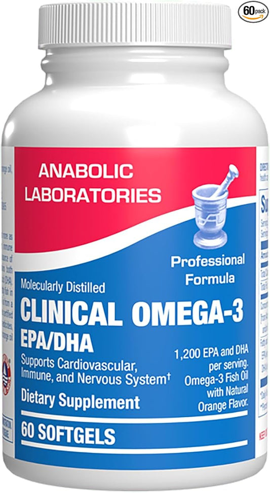 Omega 3 Fish Oil 1200 mg - Clinical DHA EPA Omega 3 Supplement with Burpless Fish Oil Brain Heart & Overall Health - Molecularly Distilled for Purity - Certified Sustainably Sourced (Orange Flavored)
