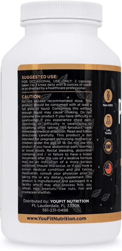 PSYLLIUM Husk Capsules - Premium Psyllium Fiber Supplement - Promotes Intestinal Health and Regularity - 100% Natural Soluble Fiber 1450mg Per Serving - 240 Capsules