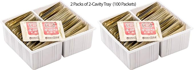 [Gangwoninsam] Korean Red Ginseng Tea (3g x 100 packets) – 6 Year Old Korean Red Ginseng, Korean Health Food, Individually Packaged (100)