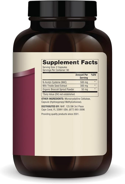 Dr. Mercola NAC with Milk Thistle, 90 Servings (180 Capsules), 500 mg N-Acetyl-Cysteine Per Serving, Dietary Supplement, Supports Normal Detoxification Processes, Non-GMO