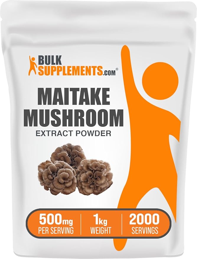 BulkSupplements.com Maitake Mushroom Extract Powder - Superfood Supplement, Maitake Mushroom Supplement - Gluten Free, 500mg per Serving, 1kg (2.2 lbs) (Pack of 1)