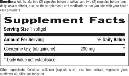Country Life Simply CoQ10, Supports Heart Function, 200mg, 60 Vegan Softgels, Certified Gluten Free, Certified Vegan