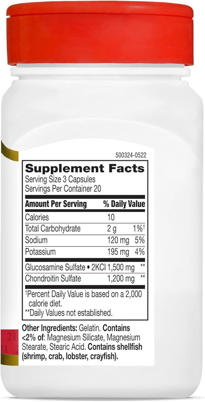 21st Century Glucosamine Chondroitin 500/400mg - Double Strength, cp 60 Count