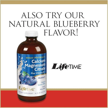 LifeTime Vitamins - Liquid Calcium Magnesium Citrate Natural Strawberry Flavor - 16 fl. oz.