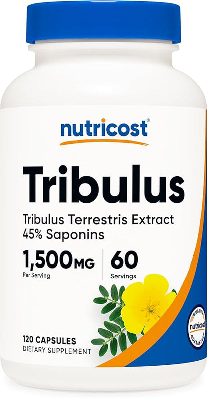 Nutricost Tribulus Terrestris Extract 1500mg, 120 Capsules - 60 Servings (750mg Per Cap), Non GMO & Gluten Free