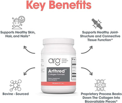 Allergy Research Group Collagen Powder for Men & Women - Collagen Peptides, Arthred Supplement, Bovine Sourced, Arthred Powder, Collagen Formula, Hydrolyzed Collagen - 31.7 Oz