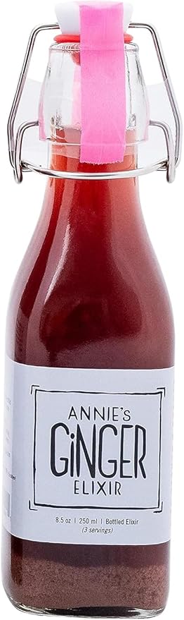 Annie's Ginger Elixir, 8.5oz 1-Pack, Pure Natural Organic Ginger Shot, Digestive Cleanse Tonic Boosts Immune Defense, Daily Gut Health and Wellness, Non-GMO Beverage