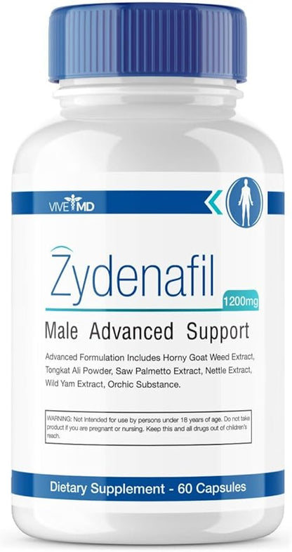 Zydenafil Pills for Men Advanced Formula - Zydenafil Male Pills - Zydenafil 1200mg for Maximum Strength with Tongkat Ali, Saw Palmetto, Horny Goat Weed Reviews (60 Capsules)