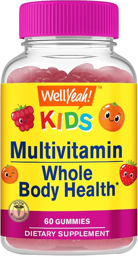 Kids Multivitamin Gummies | Vitamin C, D3, E, A, B6, B12, Biotin, Zinc, Folic Acid, Iodine, and Niacin | Immune and Energy Support | Orange and Berry Flavor | 60 Count