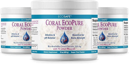 Coral Ecopure Powder, Coral Calcium Powder Supplement with Coral Minerals - 16 Ounces