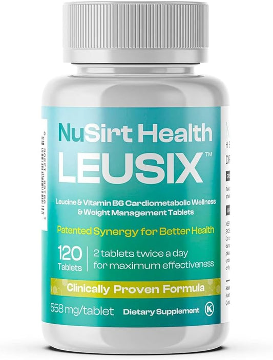 LEUSIX® Weight Management Supplement – Patented Leucine + Vitamin B6 Formula – Supports Metabolism, Fat Utilization & Lean Muscle – 120 Tablets (1-Month Supply)