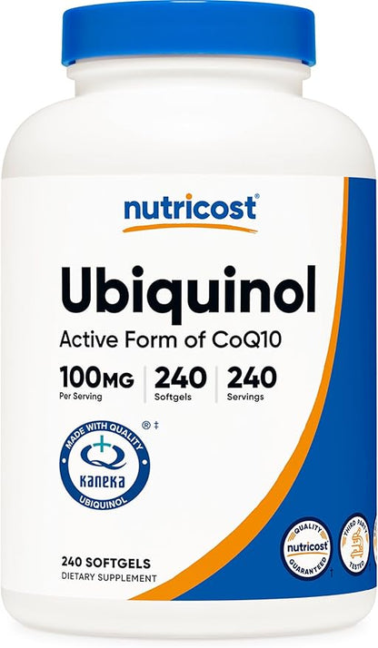 Nutricost Ubiquinol Softgels (100mg, 240 Softgels) - Superior Absorption Antioxidant | Active Form of CoQ10 - Gluten Free, Non-GMO