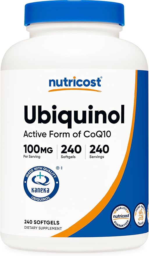 Nutricost Ubiquinol Softgels (100mg, 240 Softgels) - Superior Absorption Antioxidant | Active Form of CoQ10 - Gluten Free, Non-GMO