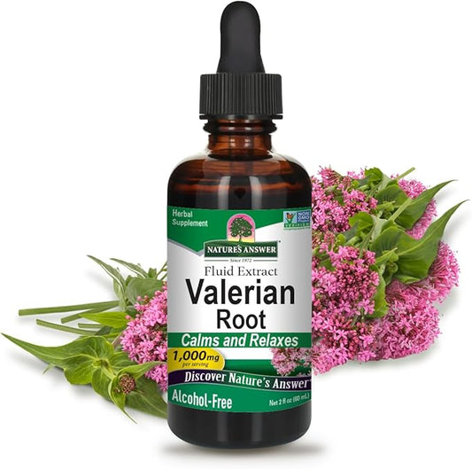 Nature's Answer Valerian Root 2 Ounce Extract - Alcohol-Free, Gluten Free, Kosher, Non-GMO, Made in USA - Calming & Relaxation Support - Valerian Root for Sleep, Rest Aid