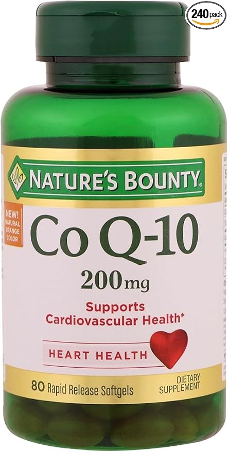 Nature's Bounty Co Q-10 200 mg Rapid Release Softgels Supports Cadiovascular Health 80 Ea (Pack of 8)