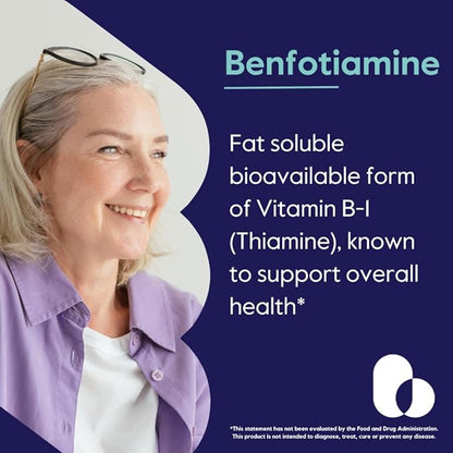 BESTVITE Benfotiamine 300mg (120 Vegetarian Capsules) (60x2) No Stearates - No Silicon Dioxide - Vegan - Non GMO - Gluten Free