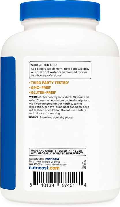 Nutricost Chlorella Capsules 500mg, 240 Vegetarian Capsules - Non-GMO and Gluten Free