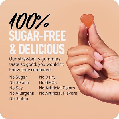 Boldify Hair Growth Gummies - Sugar-Free Biotin Gummies - Fast-Acting Vegan Vitamins for Skin, Nails, and Hair - 5000mcg Biotin/Serving, 30-Day Supply - Natural Strawberry Flavor