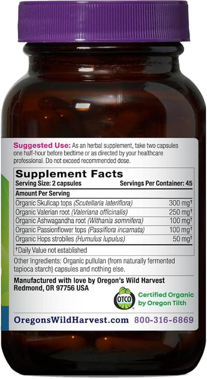 Oregon's Wild Harvest Sleep Better Organic Supplement, 90 Count