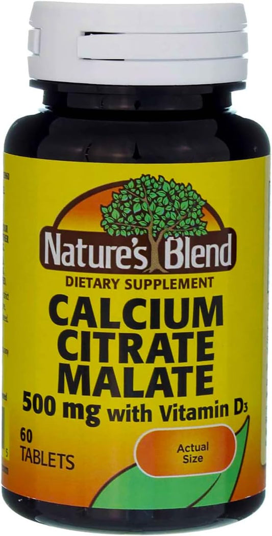 Nature's Blend Calcium Citrate Malate 500 mg Tabs, Unflavored, 60 Count