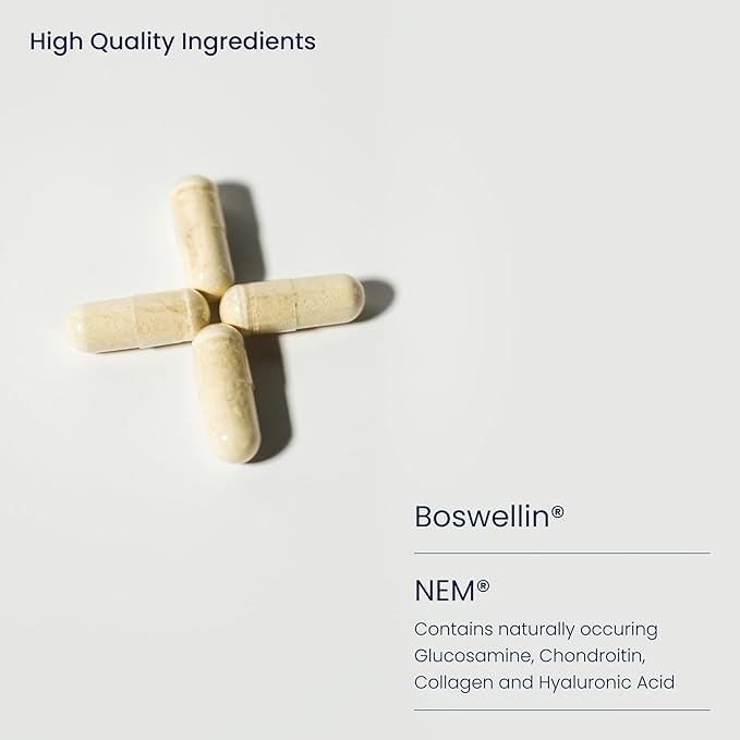 Joint Support Supplement with Natural Eggshell Membrane, Glucosamine Chondroitin, Collagen, Hyaluronic Acid, and Boswellia for Joint Health, Flexibility, and Mobility - 4-Week Supply