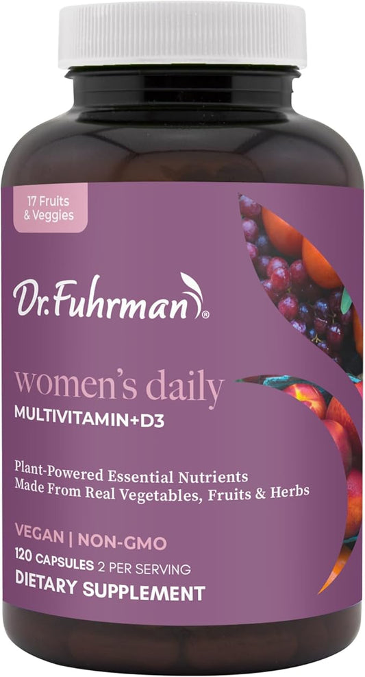 Dr. Fuhrman Women's Daily Multivitamin - Vegan Formula for Women Over 50, 120 Capsules, Essential Vitamins for Optimal Health and Wellness