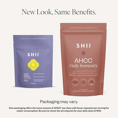 SHII AHCC Daily Immunity, 30-Days Supply – Vegan, Gluten Free Immune Support Supplement with AHCC, Immune System Support from Functional Shiitake Mushrooms, Promotes Immune Response & Cellular Health
