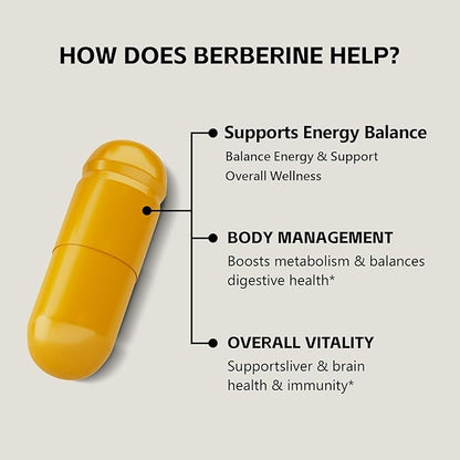 Berberine Supplement 2300MG with HCI & Ceylon Cinnamon, Premium Berberine Capsules for Health Support, Advanced Formula for Men and Women- 120 Capsules