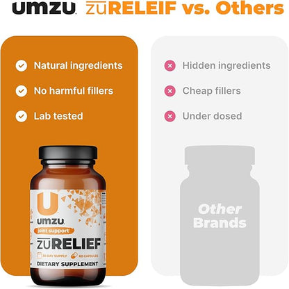 UMZU Turmeric Curcumin Supplement | Joint Comfort 7 Natural Ingredients - Bromelin, Boswellia & BioPerine Black Pepper | Supports Joint Health & Immunity (30 Day Supply | 60 Capsules)