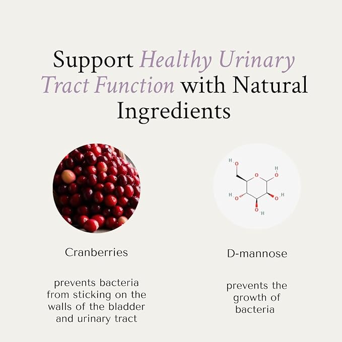 NeuEve Cranberry D-Mannose Urinary Support Supplement, Sugar-Free Cranberry Pills, Non-GMO, 90 Capsules