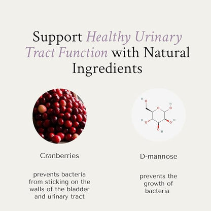 NeuEve Cranberry D-Mannose Urinary Support Supplement, Sugar-Free Cranberry Pills, Non-GMO, 90 Capsules