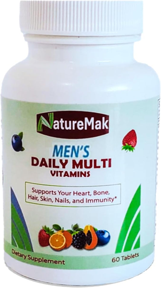 Multivitamin Tablet for Men, Once Daily Multivitamin for Adult, Multimineral Supplement with Lycopene, Vitamins A, D, C, K, and B-Complex. Supports Immunity, Bone, Hair, Skin, 60 Count